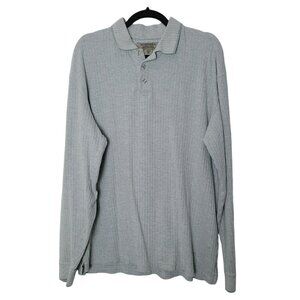 Northern Apparel Men's Collared Sweater Polo Sweater XXL Gray Ribbing Causal
